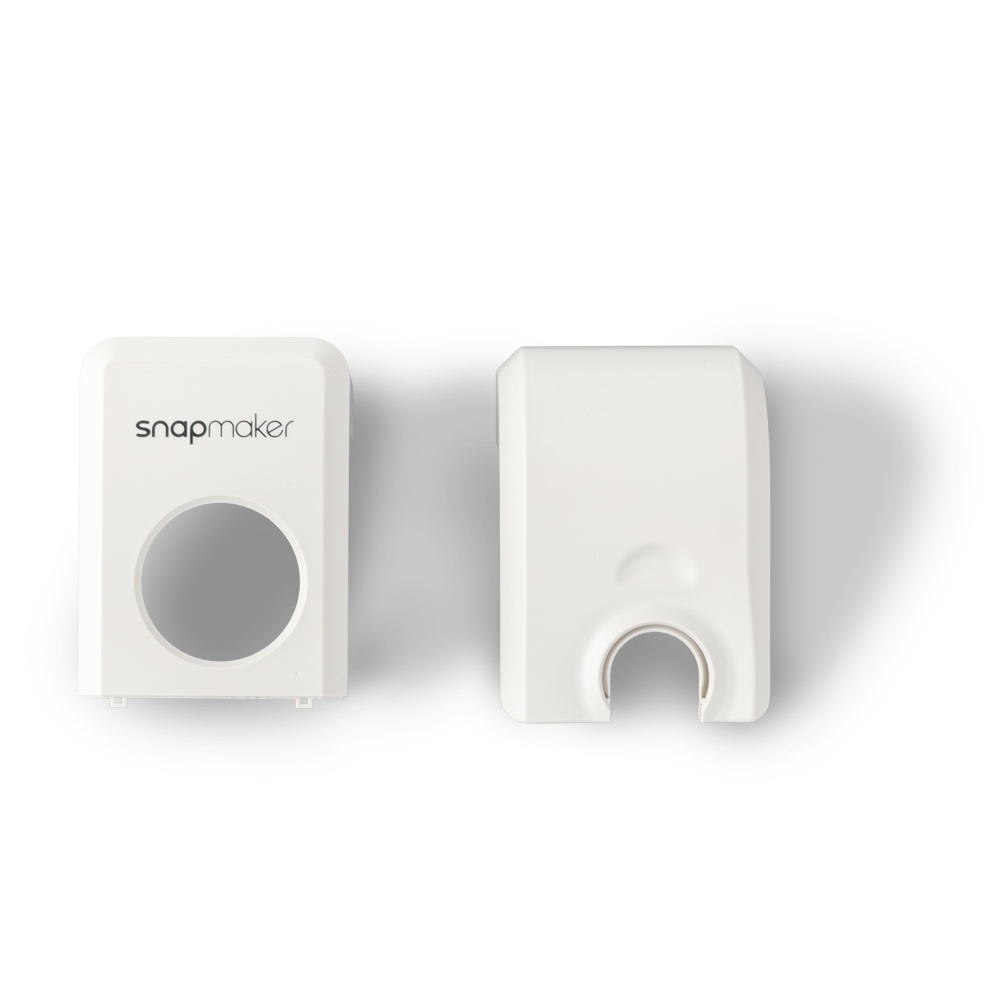 Deux pièces du kit de conduits de refroidissement pour pièces Snapmaker U1, vues de face avec leurs ouvertures d'aération.