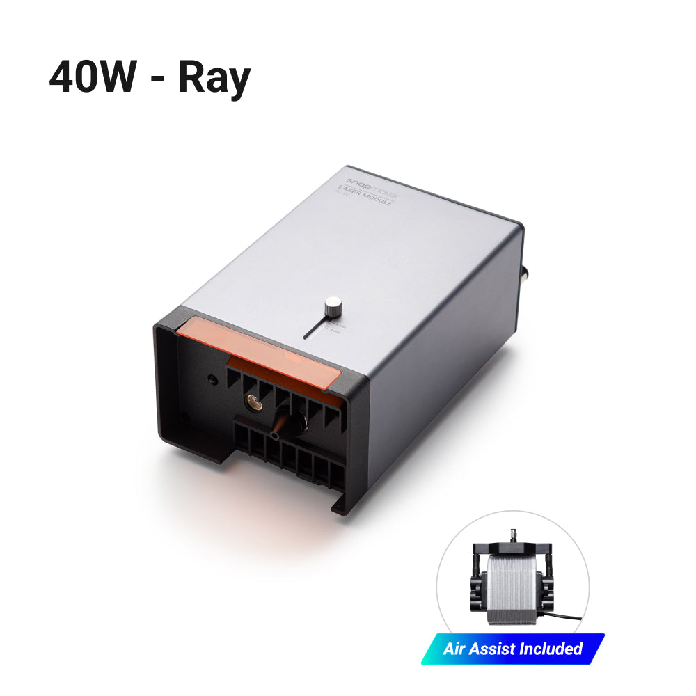 40W Ray laser module with air assist included, ideal for precision cutting and engraving.