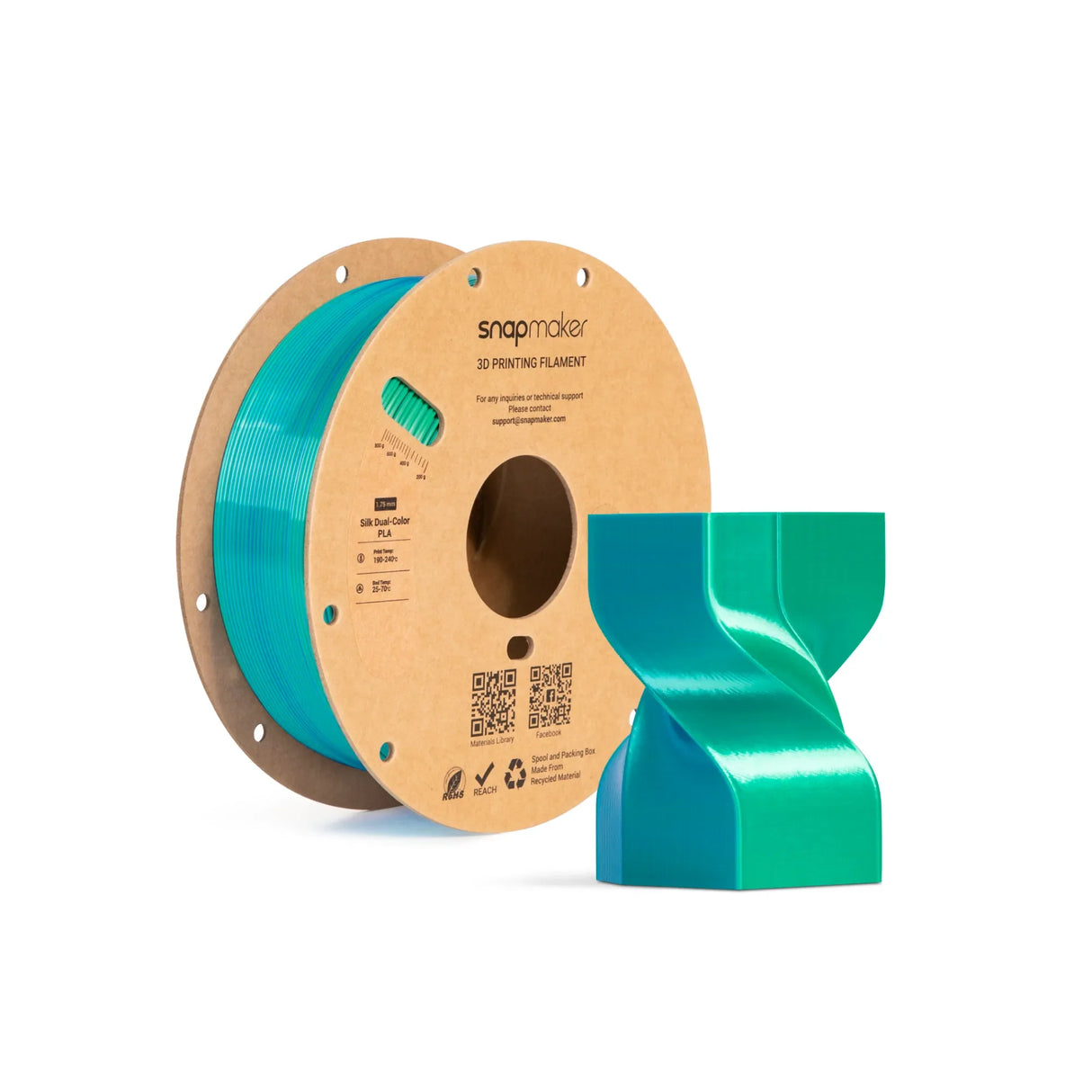 Silk Dual-Color PLA Filament (RFID) - 1kg