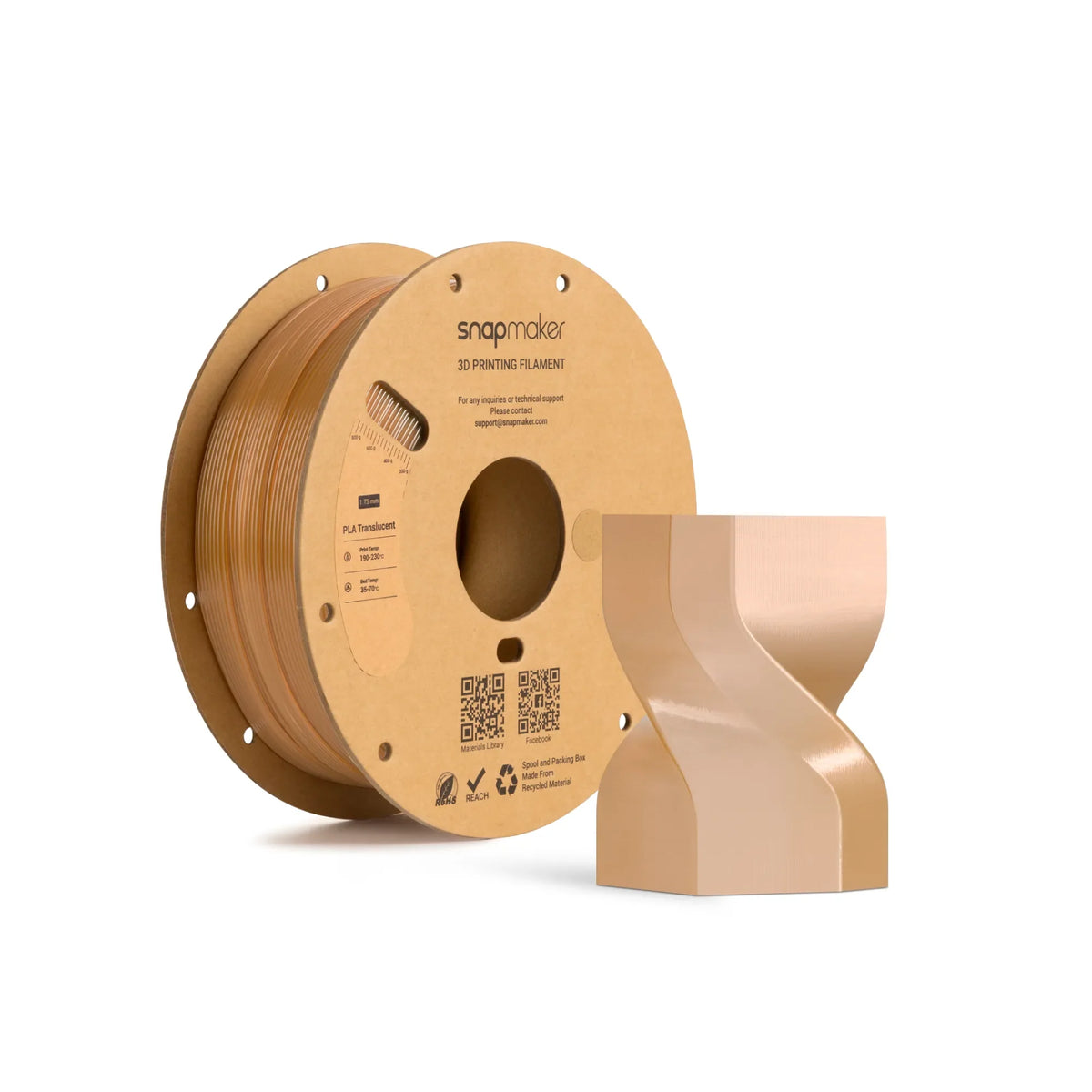 PLA doorschijnend filament (RFID) - 1 kg