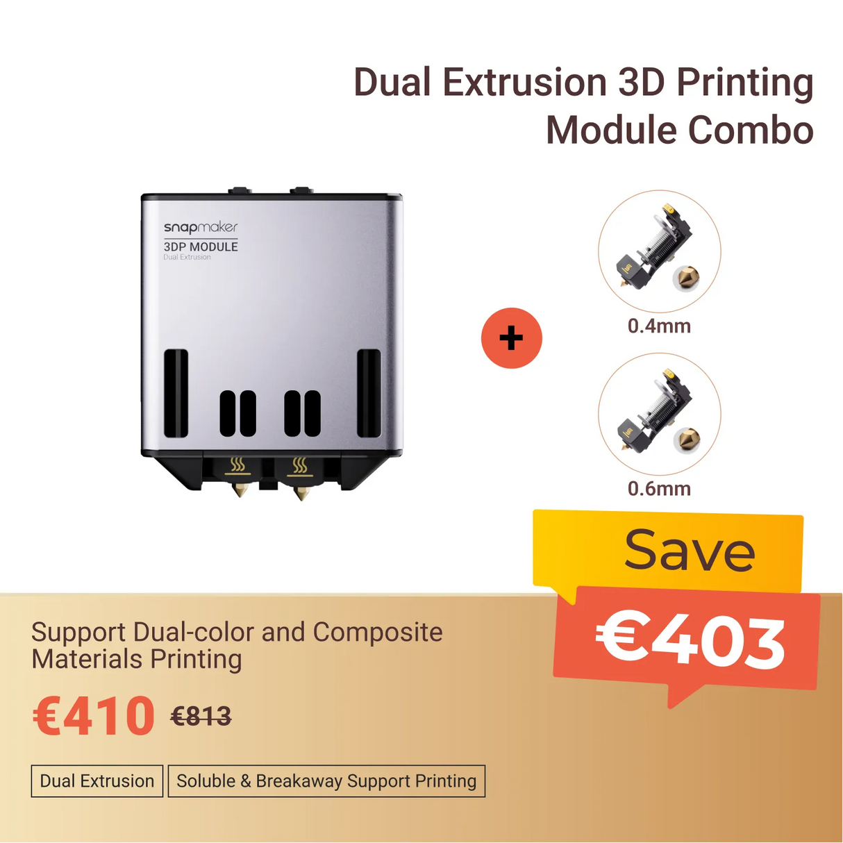 Snapmaker Doppelextrusion 3D-Druckmodul (inkl. MwSt.)