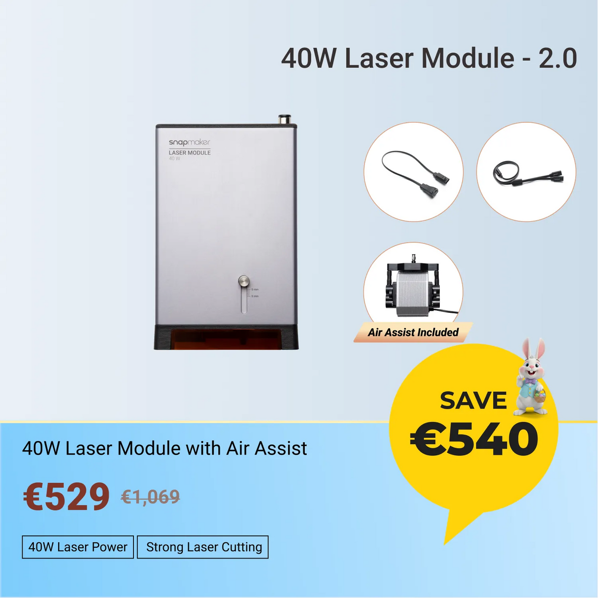 Snapmaker 40W Laser Module with Air Assist