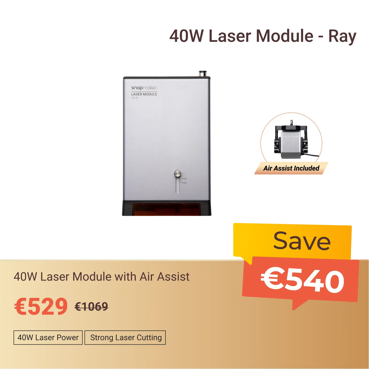 Snapmaker 40W Laser Module with Air Assist