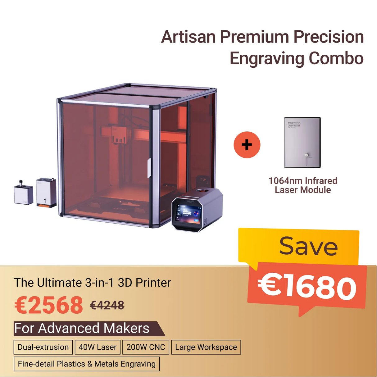 SNAPMAKER ARTISAN MODULARER 3D-DRUCKER (INKL. MWST.)