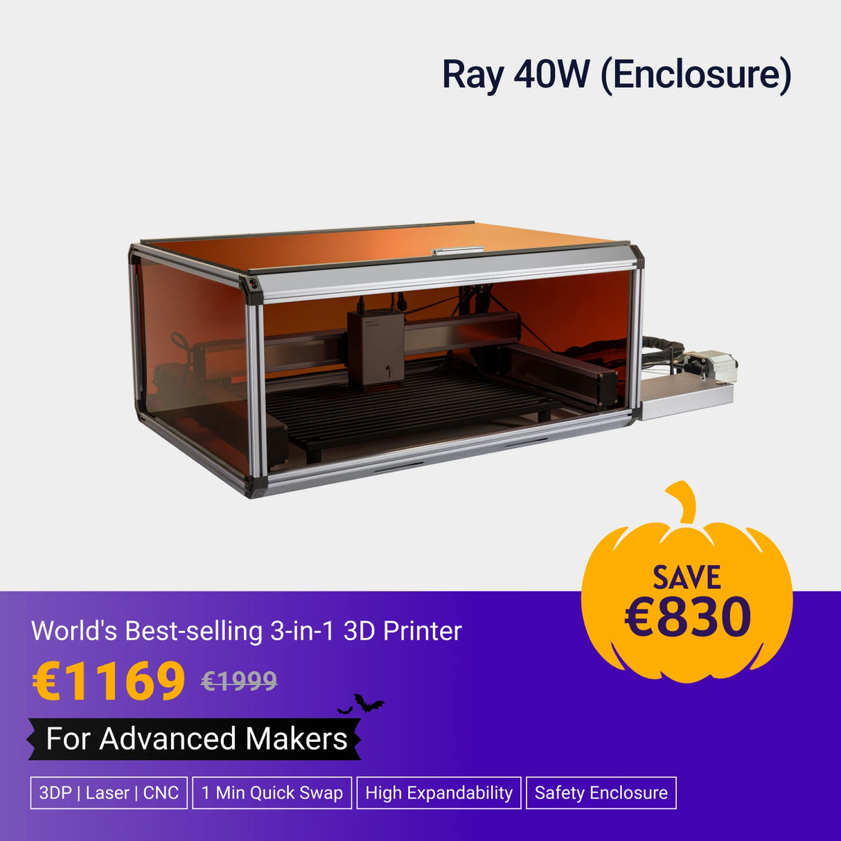 SNAPMAKER RAY 20 W & 40 W LASER-GRAVIERER UND -SCHNEIDER MIT LUFTUNTERSTÜTZUNG (INKL. MWST.)