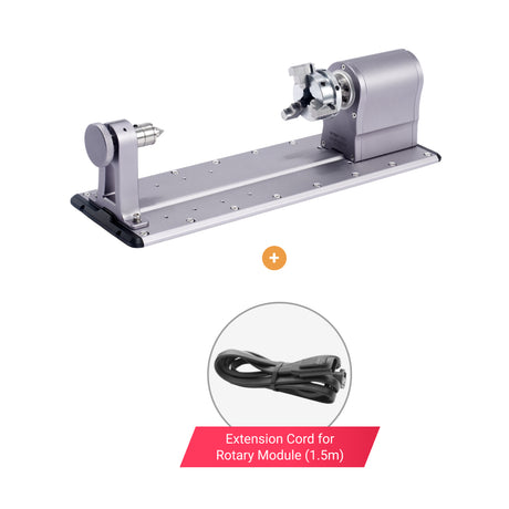 Snapmaker Rotary Module displayed with an extension cord for extended operational flexibility.