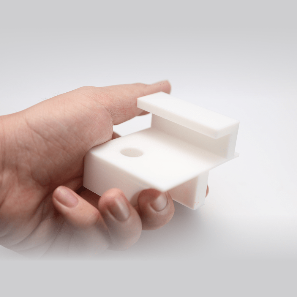 Breakaway PLA support material removed from 3D print, showing a clean result with Snapmaker PLA.