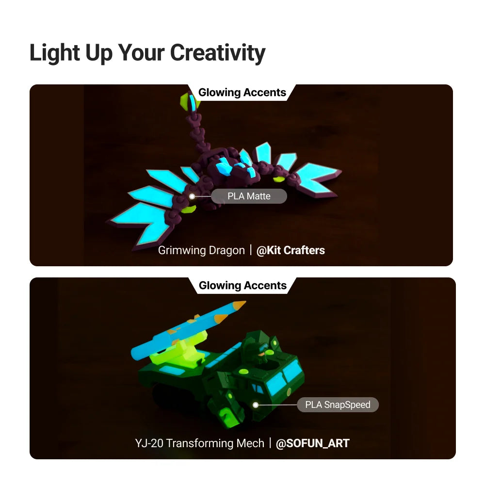 PLA Glow Filament (RFID) - 1kg