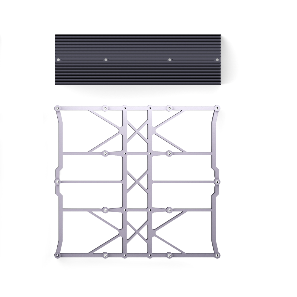 A detailed view of the CNC Support Platform and Aluminum Grid Table, created for efficient toolhead setup and upkeep.