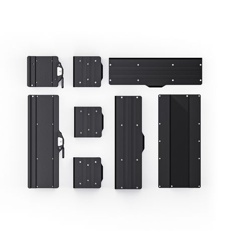 Snapmaker 2.0 Quick Swap Kit parts, featuring metal plates for easy toolhead swaps.