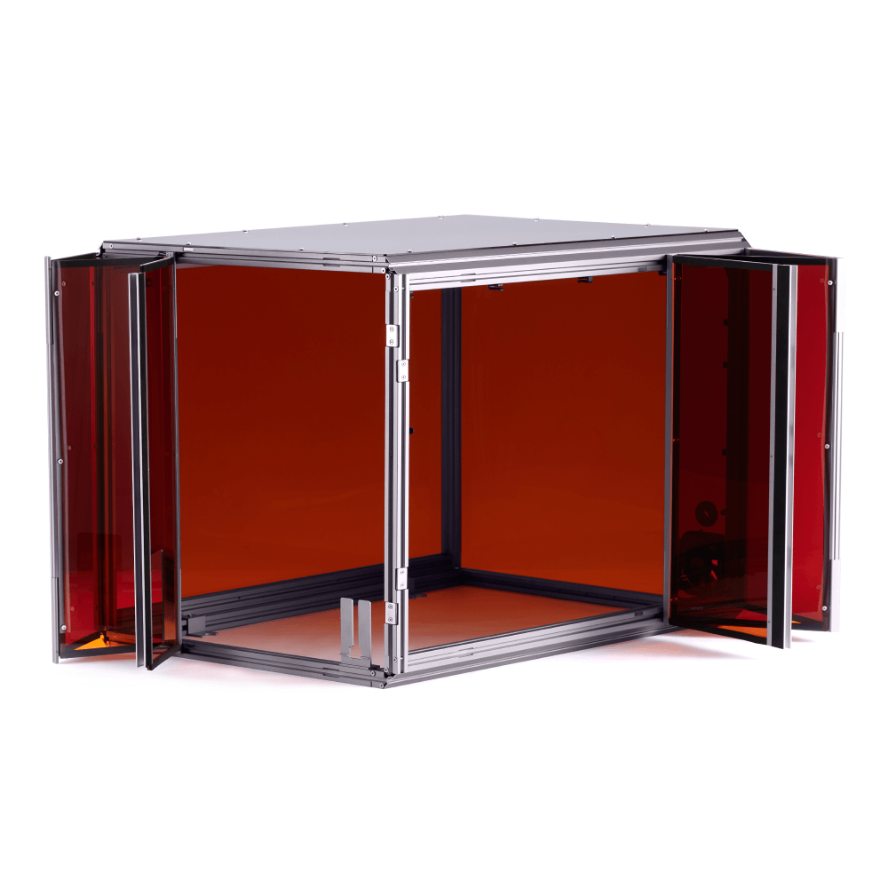 Snapmaker 3D printer enclosure (A250T/F250) with durable red transparent panels, perfect for protecting 3D printers.