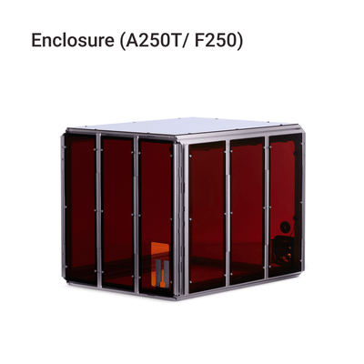 Snapmaker 3D printer enclosure with doors open, providing easy access to the printer for setup and maintenance.