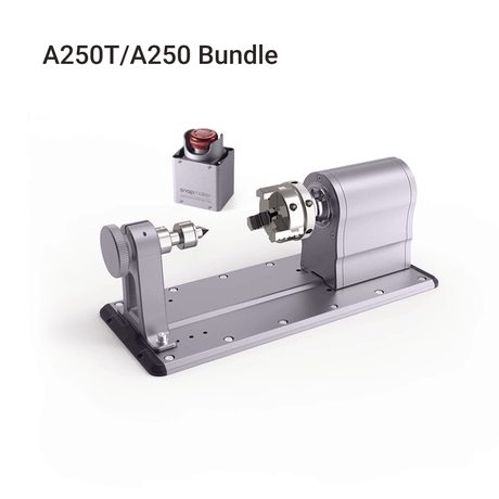 Complete bundle of Snapmaker A250T/A250, including a Rotary Module and an Emergency Stop Button.
