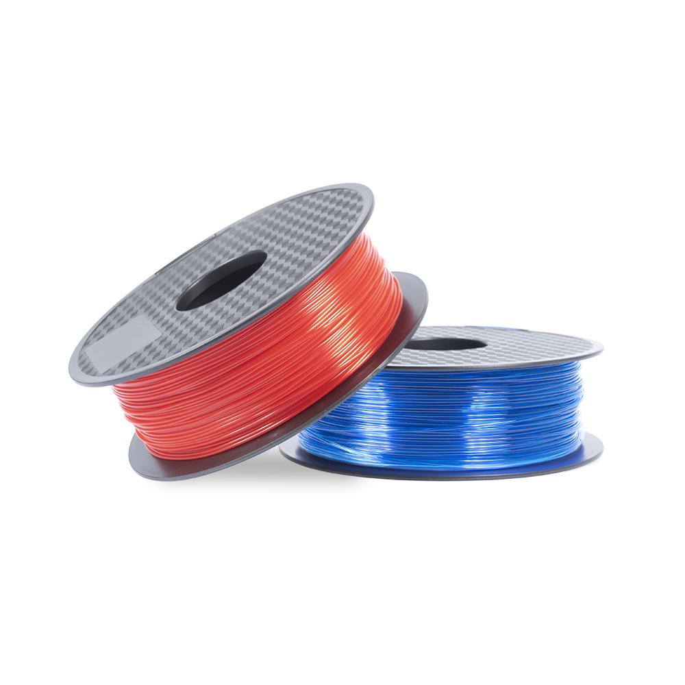 Snapmaker's red and blue PETG filament spools, perfect for creating high-quality 3D printed models.