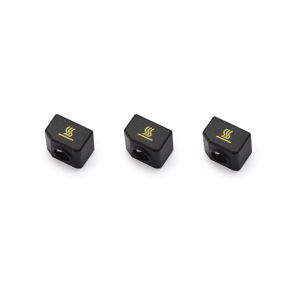 Snapmaker-Hot-End-Hüllen für Doppel-Extruder, hier im 3er-Pack, die zur Wärmespeicherung beitragen und so für einen stabileren Druck sorgen.
