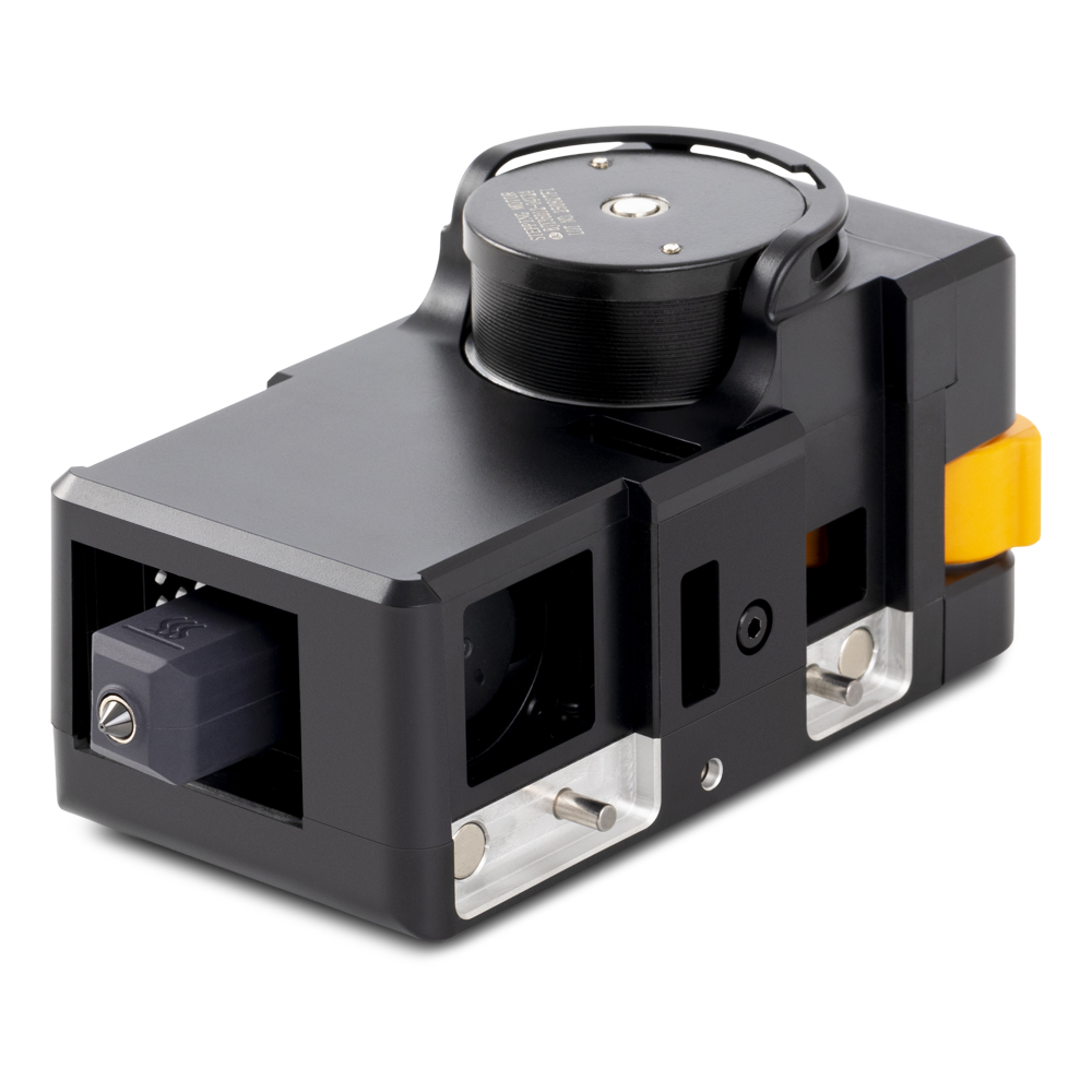 Close up of Toolhead 1 Left Slot for Snapmaker U1 featuring metal nozzle and durable housing designed for high quality prints.