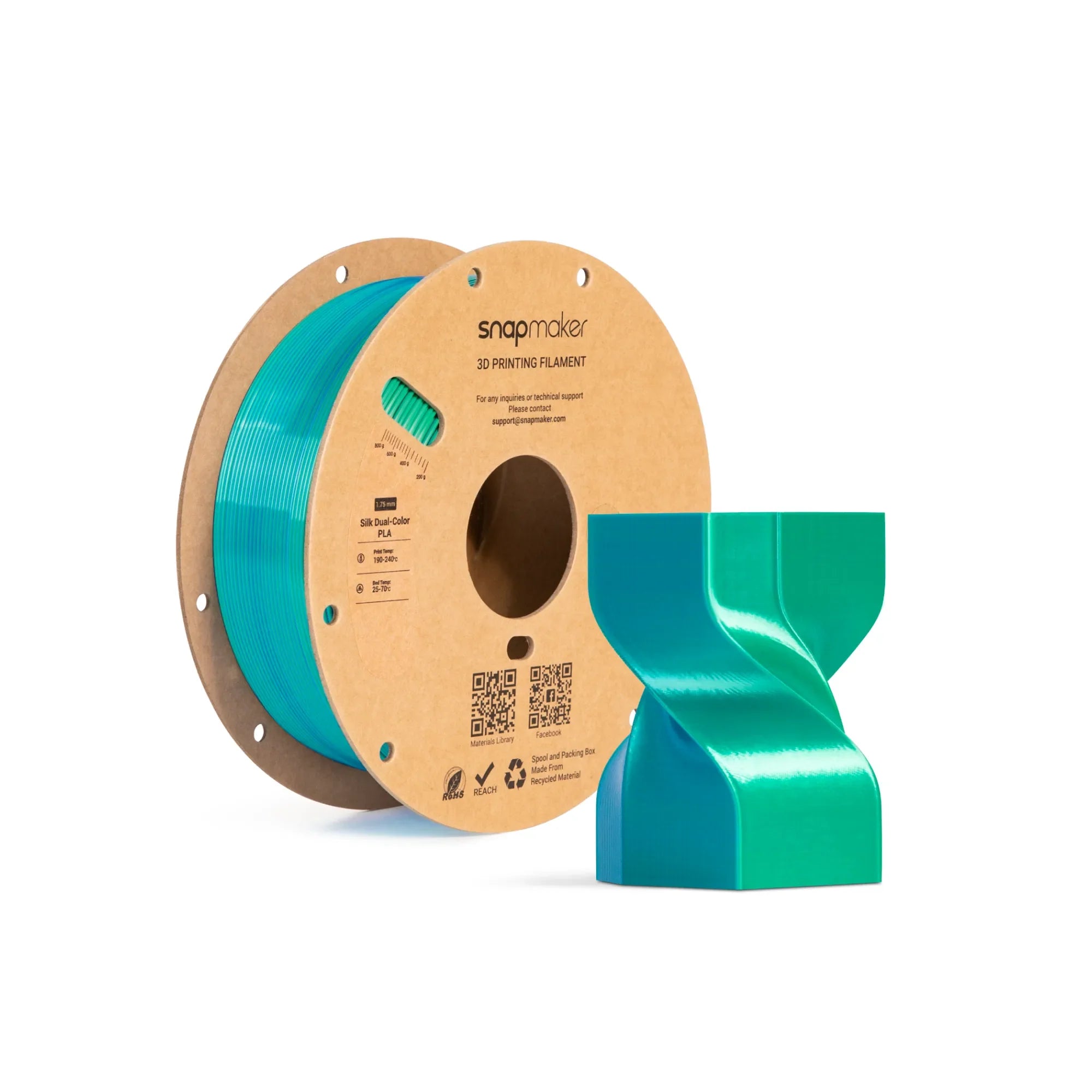 Silk Dual-Color PLA Filament (RFID) - 1kg