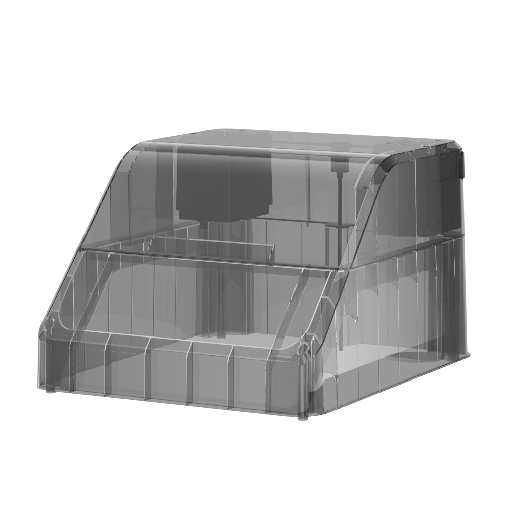 Transparent Top Cover for Snapmaker U1 3D Printer with HEPA and activated carbon filtration for a clean, stable printing environment.