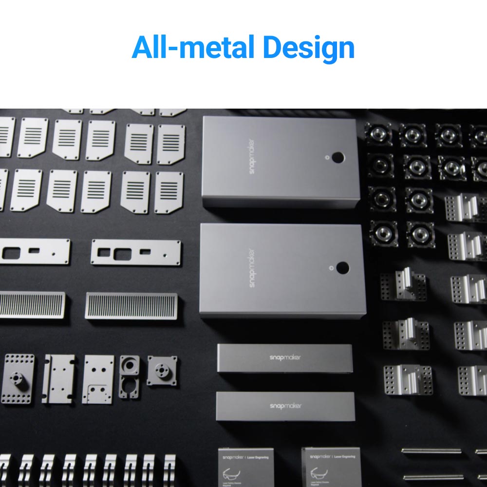 All-metal design components of the Snapmaker 2.0 Modular 3-in-1 3D Printer.