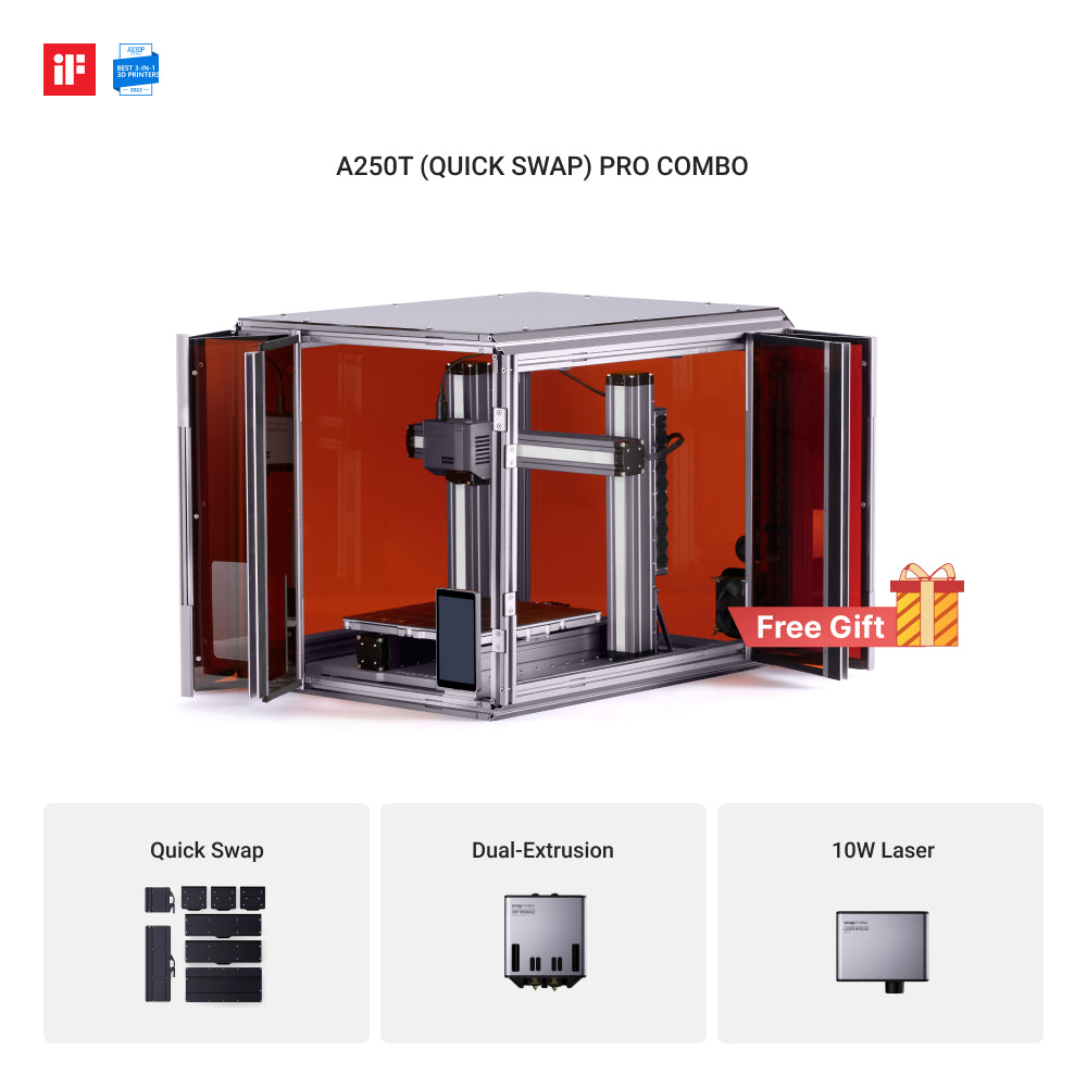 Snapmaker 2.0 Modular 3-in-1 3D Printer with Enclosure A250T (VAT Incl.)