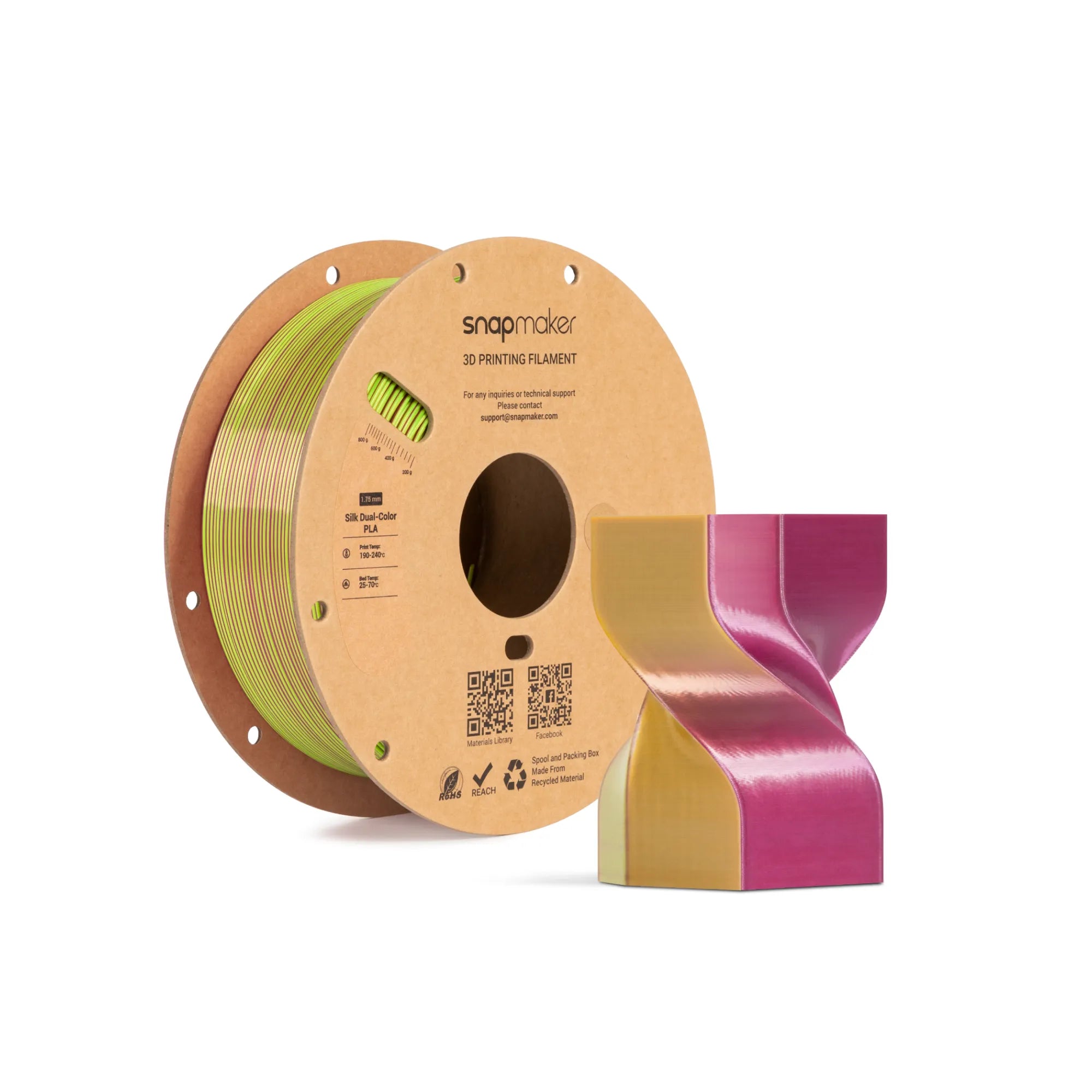 Silk Dual-Color PLA Filament (RFID) - 1kg