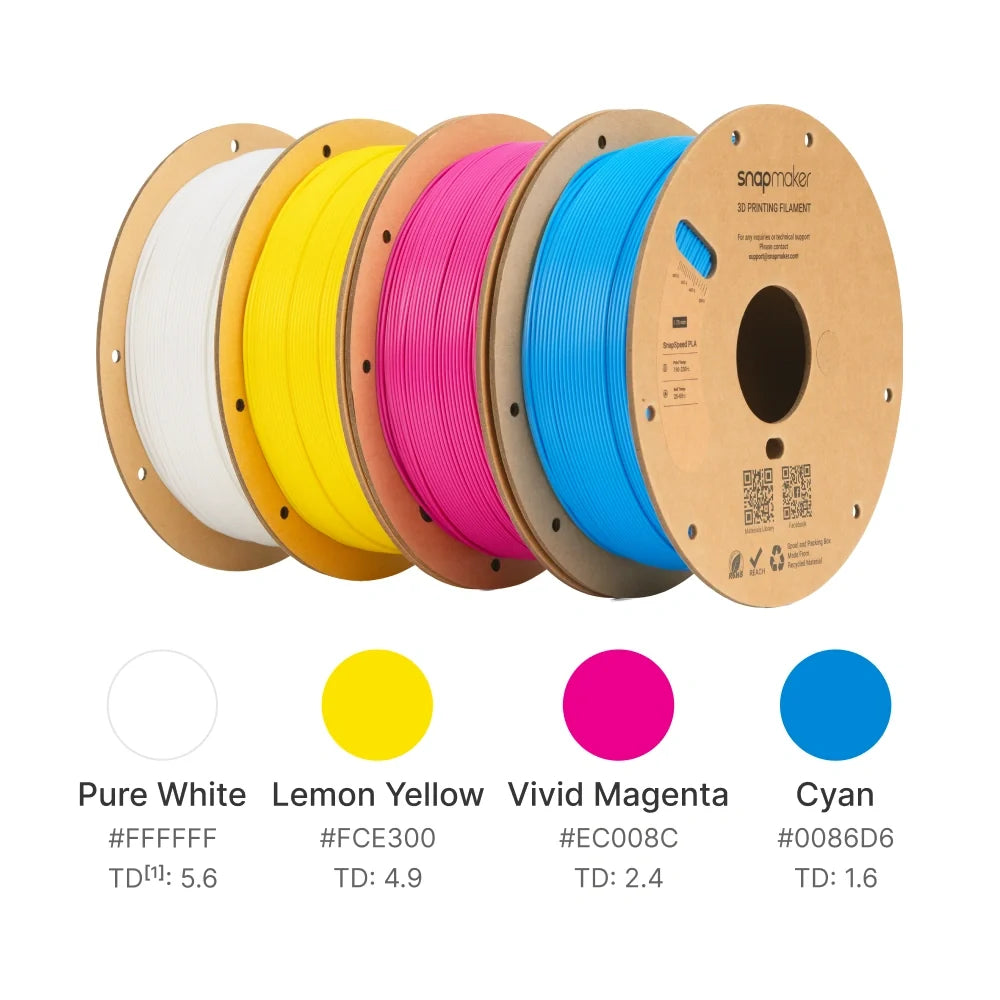 Lot de filaments SnapSpeed PLA CMYK Lithophane (4 kg, RFID)