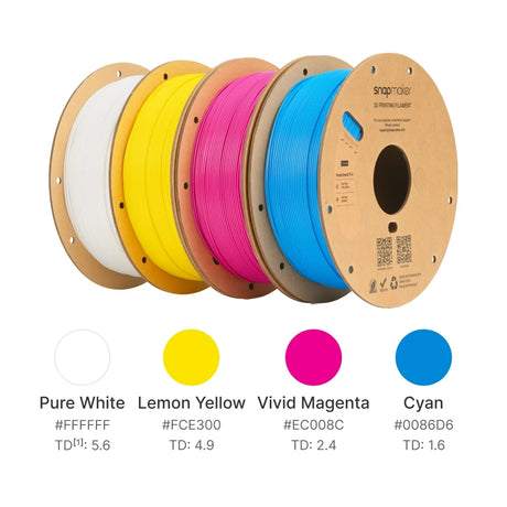 SnapSpeed PLA CMYK Lithophane Filament Bundle (4kg, RFID)