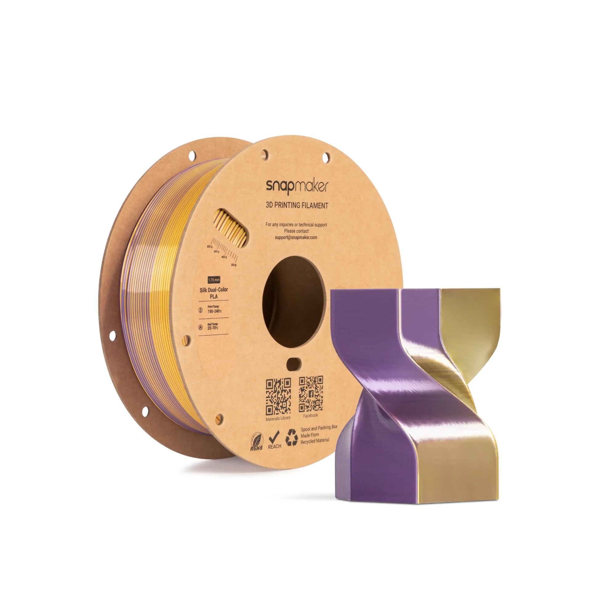 Silk Dual-Color PLA Filament (RFID) - 1kg