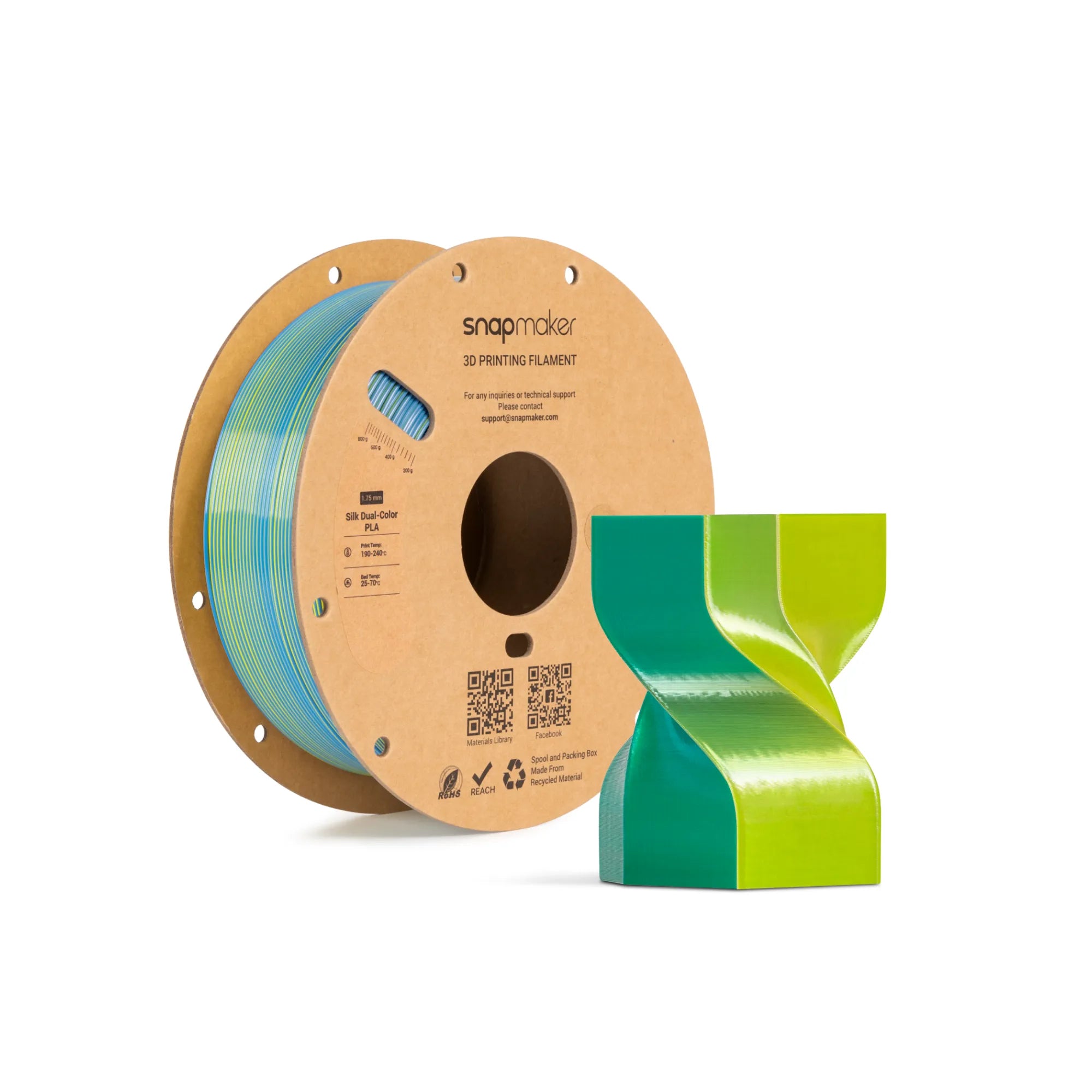 Silk Dual-Color PLA Filament (RFID) - 1kg