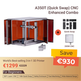 Snapmaker 2.0 Modular 3-in-1 3D Printer with Enclosure A350T (VAT Incl.)