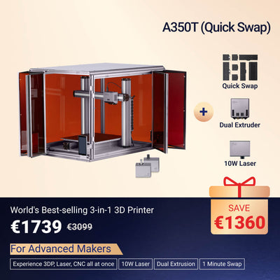 Snapmaker 2.0 Modular 3-in-1 3D Printer with Enclosure A350T (VAT Incl.)