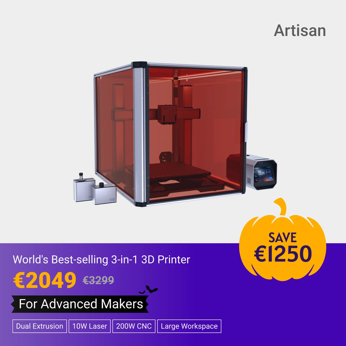 SNAPMAKER ARTISAN MODULARER 3D-DRUCKER (INKL. MWST.)