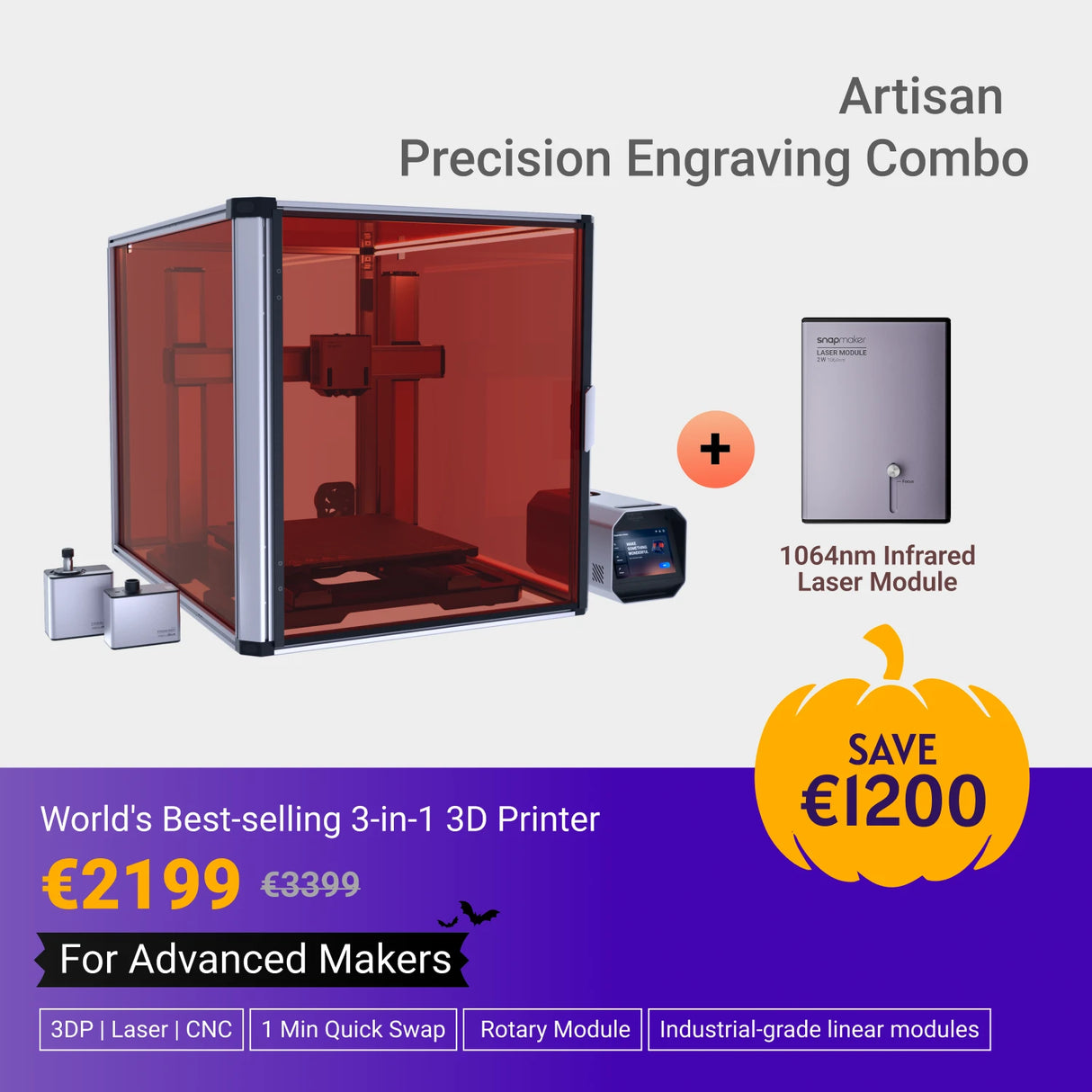 SNAPMAKER ARTISAN MODULARER 3D-DRUCKER (INKL. MWST.)