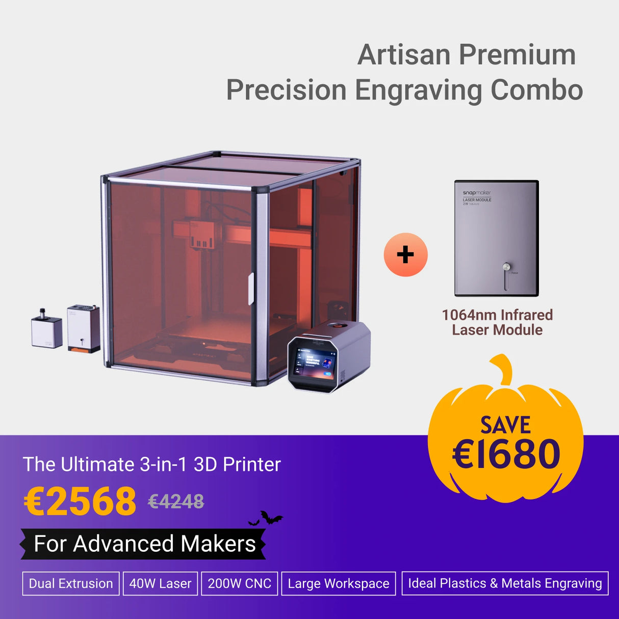 SNAPMAKER ARTISAN MODULARER 3D-DRUCKER (INKL. MWST.)
