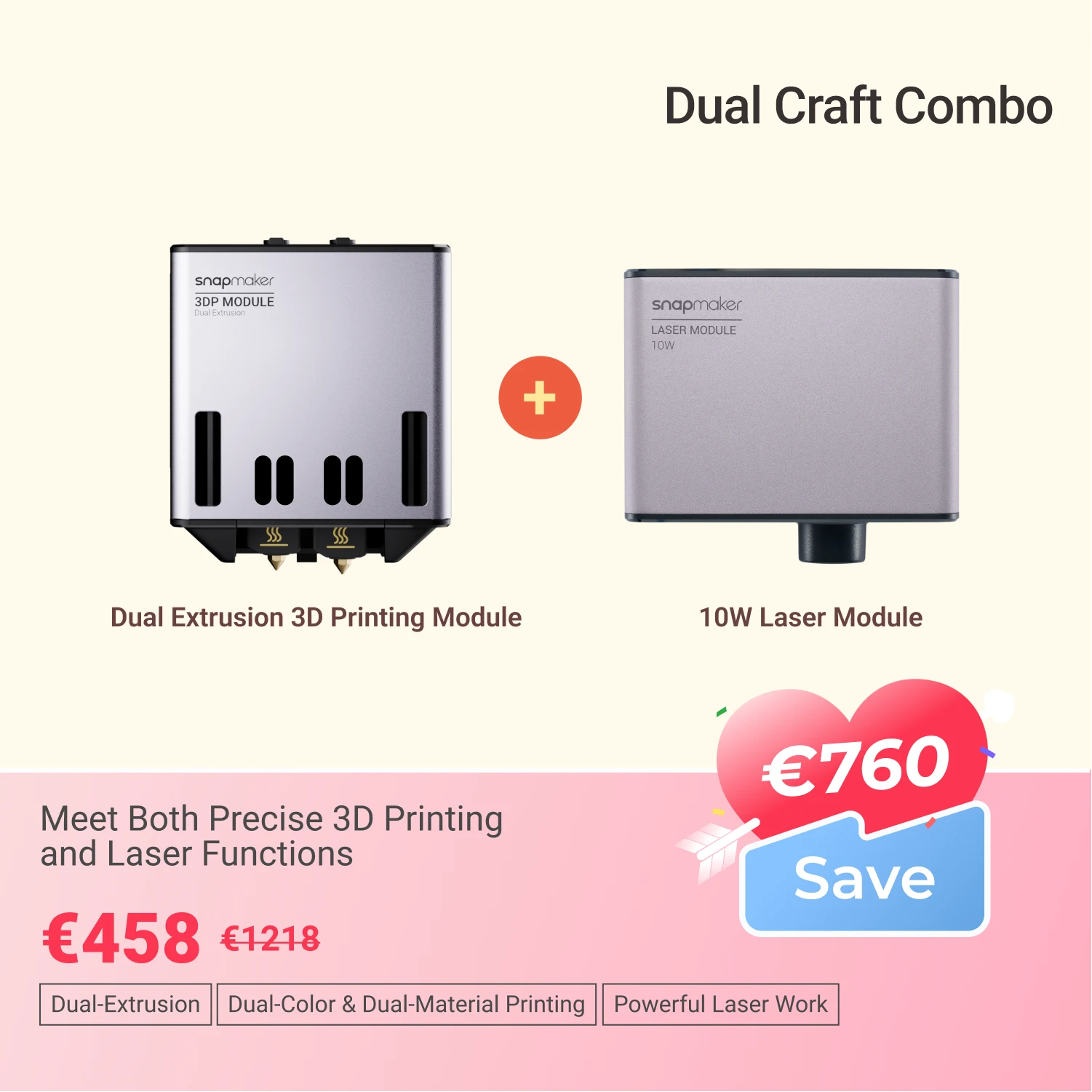 Snapmaker 2.0 Dual Extrusion 3D Printing Module