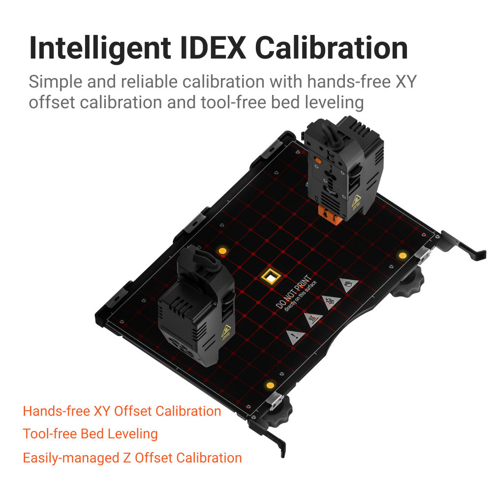 Illustration of Snapmaker J1s's IDEX calibration system.