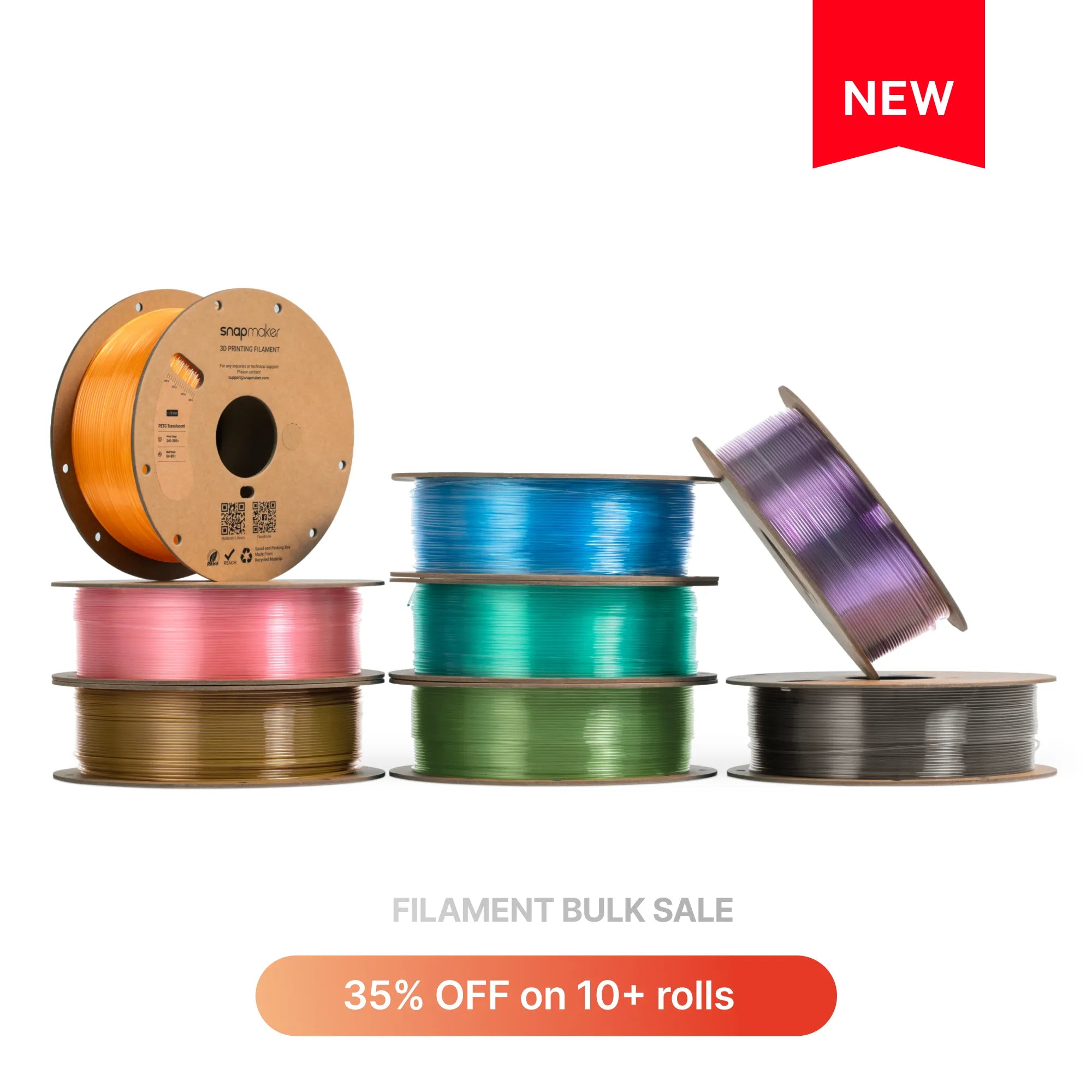 PETG-Filament, durchscheinend (RFID) – 1 kg