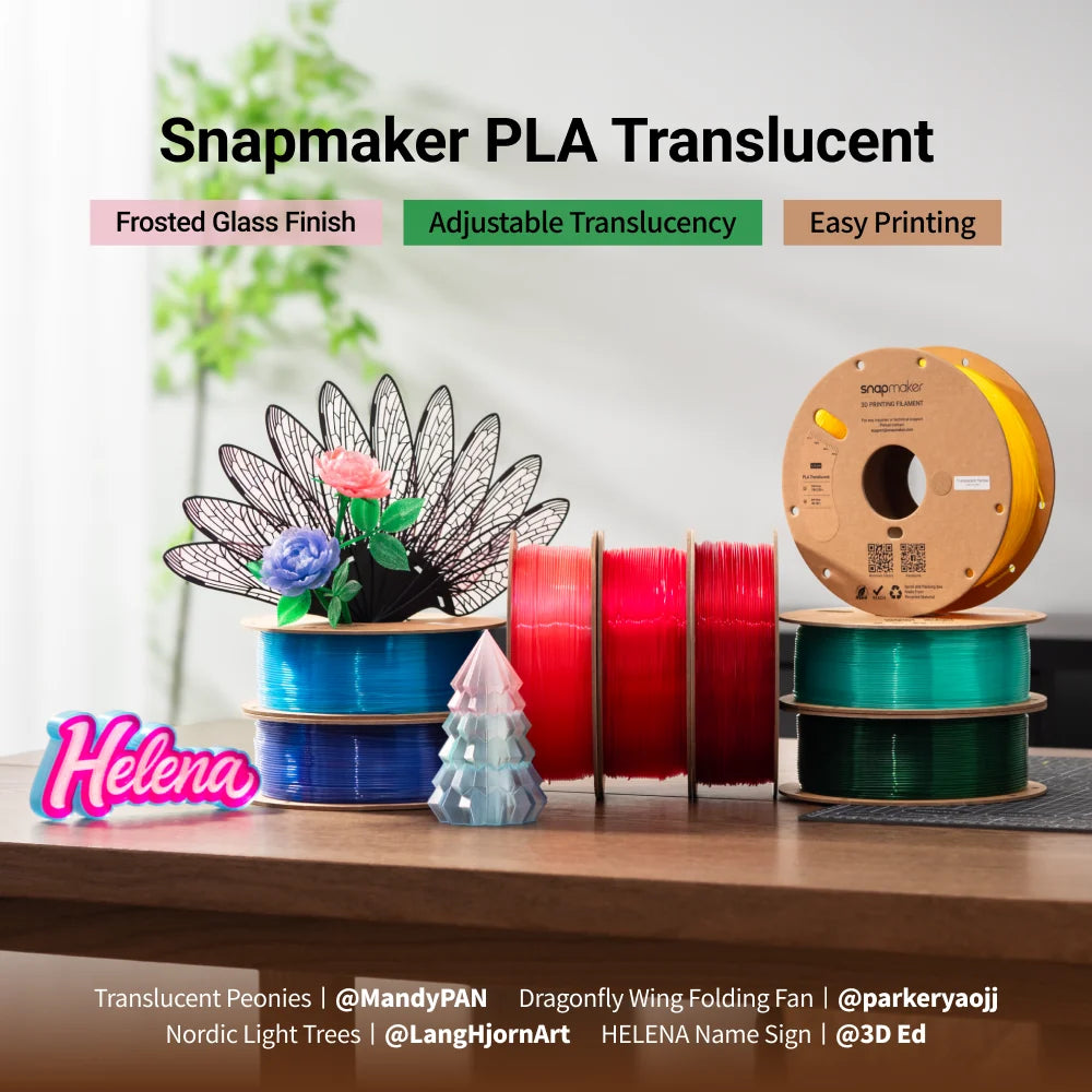 PLA doorschijnend filament (RFID) - 1 kg