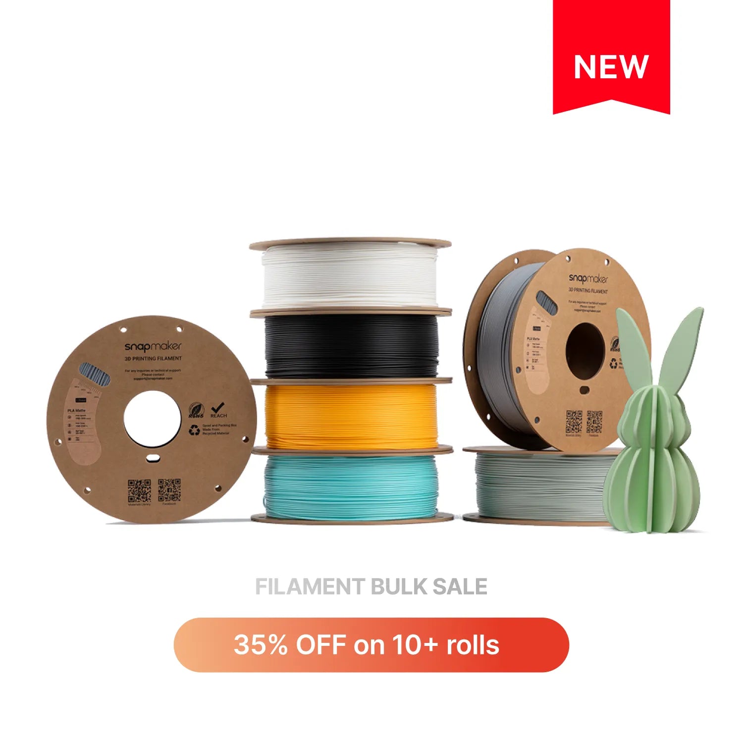 Mattes PLA-Filament (ohne RFID) – 1 kg