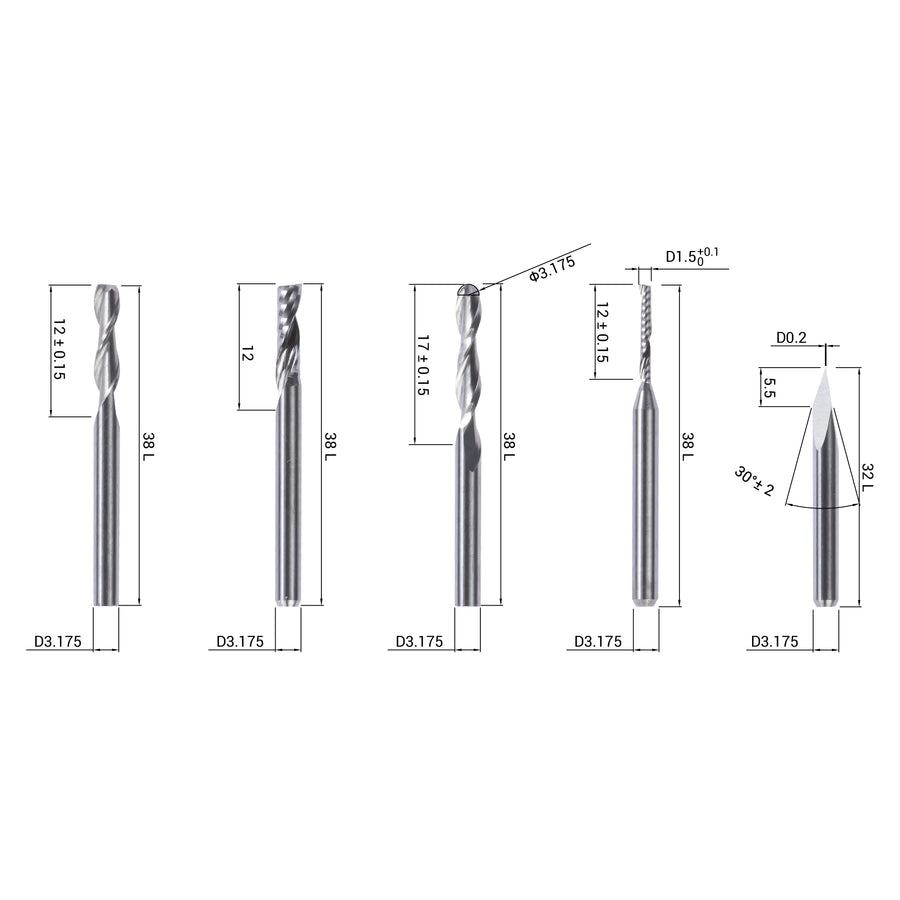 CNC Bits (5 Bits) - Snapmaker EU