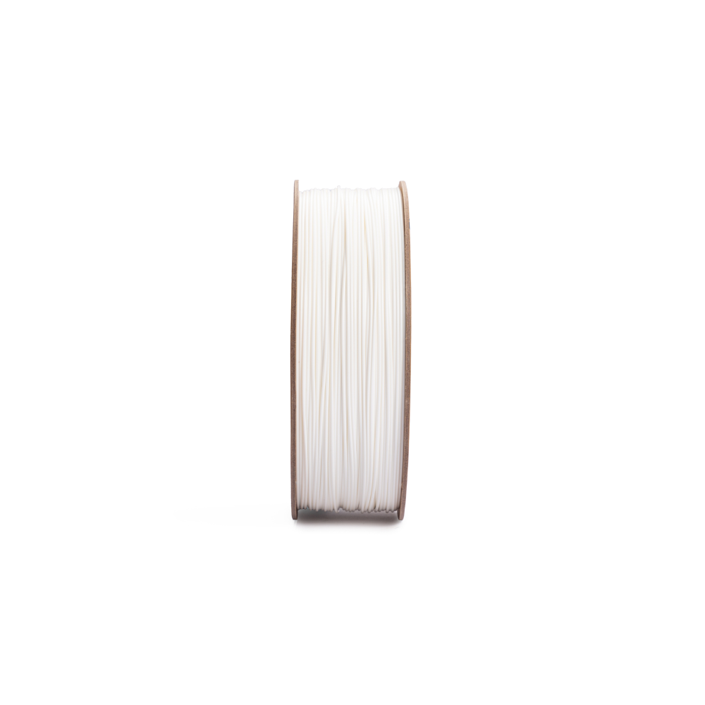 Close-up of Snapmaker white ABS filament spool, designed for high-quality 3D printing with minimal odor.