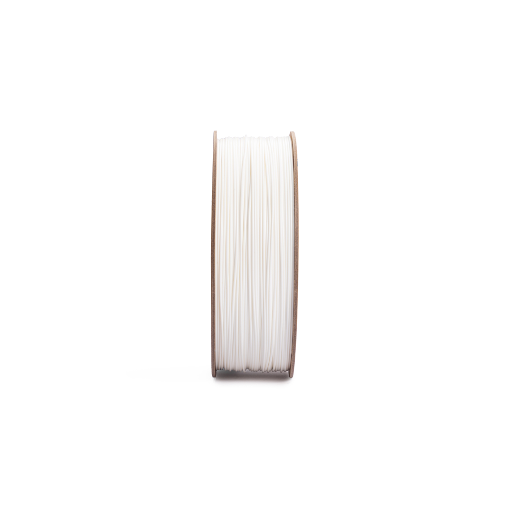 Close-up of Snapmaker PLA filament in white, 500g spool for quality 3D printing. 